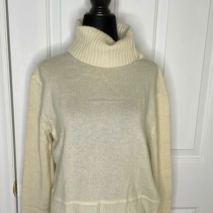 Off-White Turtleneck Cashmere-Wool Sweater
